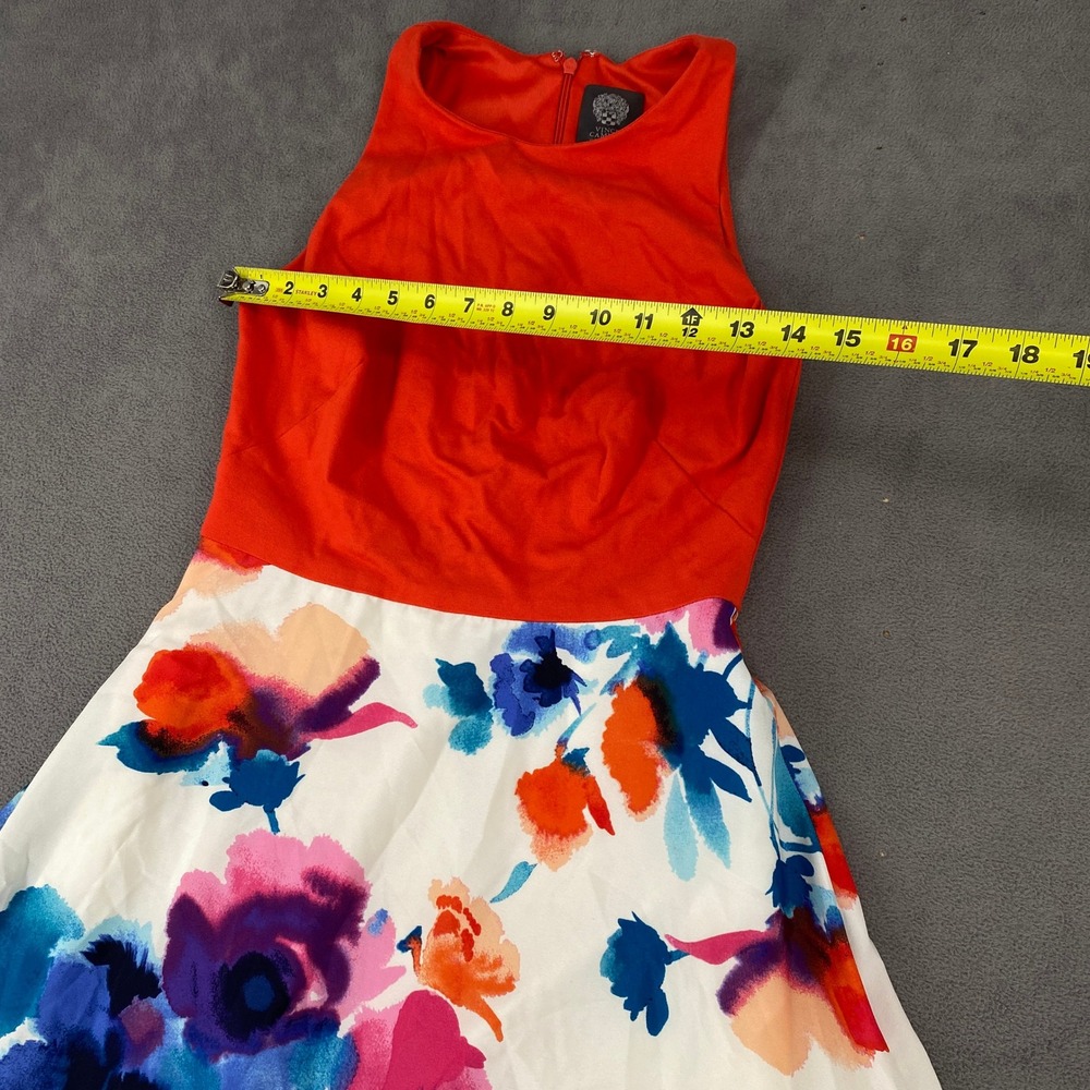 Vince Camuto Women Orange Floral High Low Maxi Dress Sleeveless Size 4 5969 - Picture 3 of 9